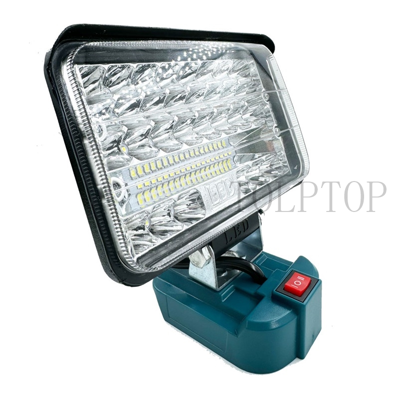 For makita 18v bl1430 bl1830 li- ion batteri led arbeidslys 3/5/8 tommers lommelykt nødlampe campinglampe arbeidsplasslys: Svart