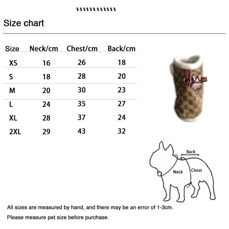 Winter brand pet clothes cats and dogs plus cotton clothes French bulldog Teddy good-looking dog clothes