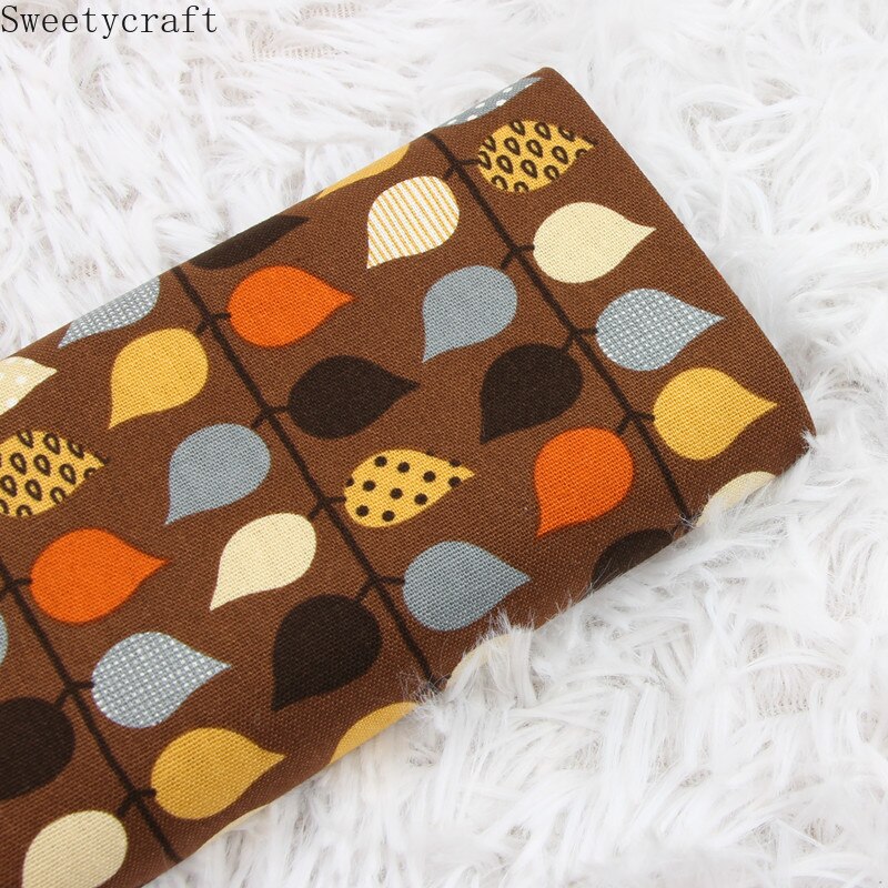 Tela de algodón de 110x45cm de grosor, tejido con estampado de hojas para manualidades, tejido hecho a mano para coser bolsas, Material de mosaico, accesorios textiles para el hogar