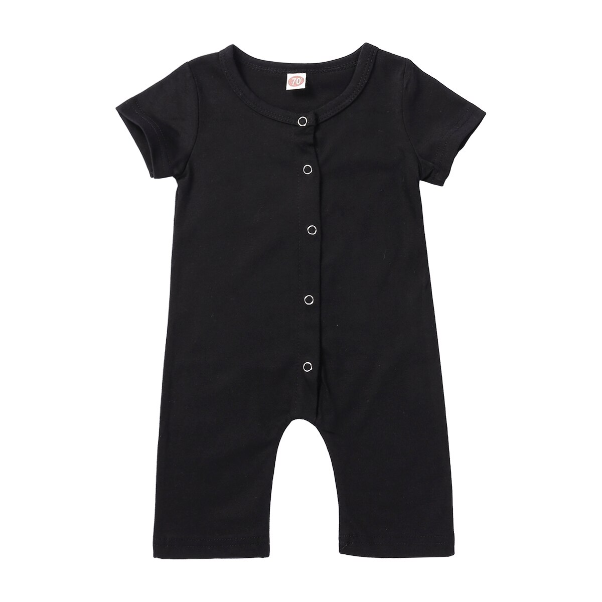 Pudcoco – barboteuse à boutons pour bébés garçons et filles, vêtements d'été, combinaison à manches courtes, tenue, costume de soleil: Black / 9M