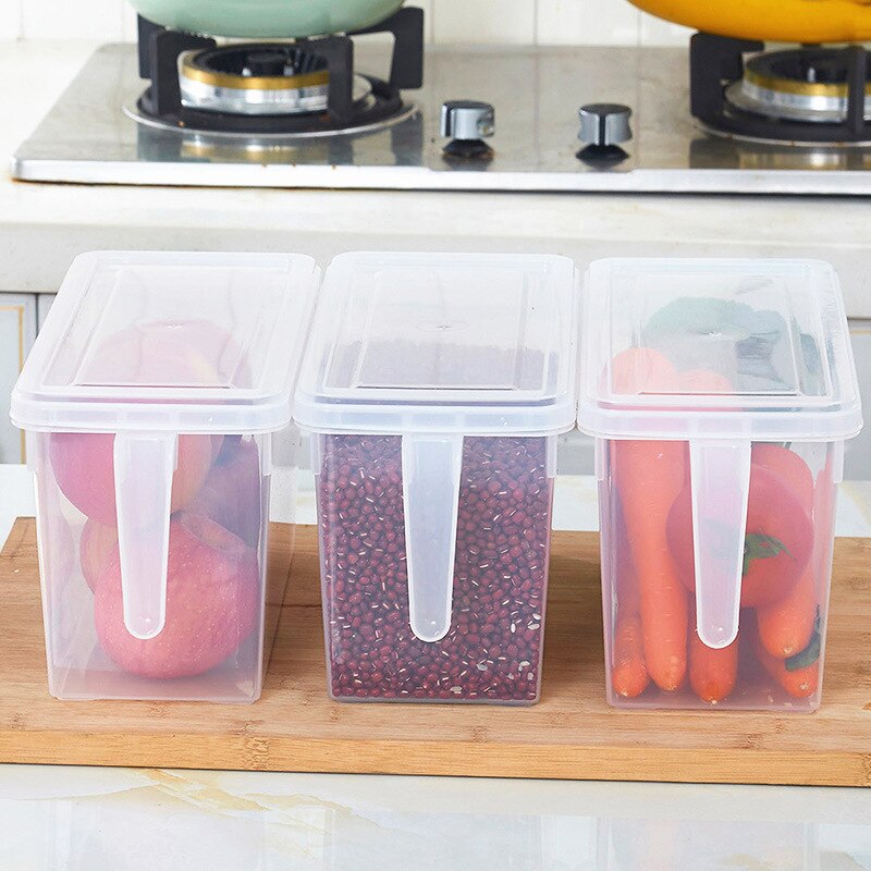 Récipient de stockage en plastique avec couvercles poignée réfrigérateur stockage clair aliments conteneurs petit réfrigérateur boîtes de rangement cuisine R2023