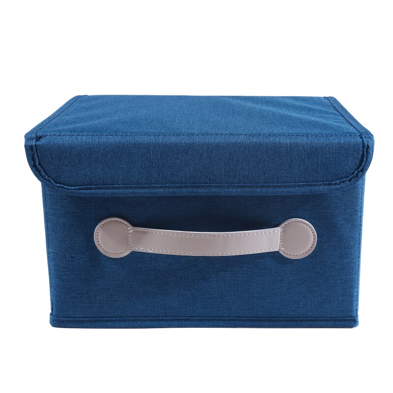 Fabric Storage Bin With Lid Handle Foldable Basket Organizer Large Boxes For Book Clothes Toy Nursery Bedroom Closet: Green