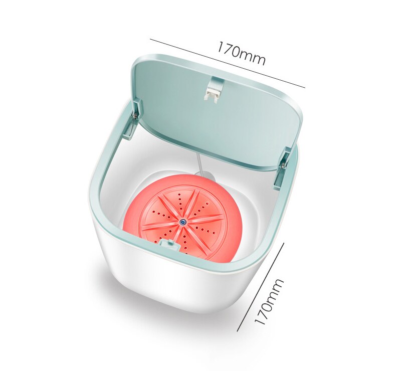 Ultralydsrenser mini vaskemaskine bærbart sonisk tøjvask egnet til kvinder undertøj bh rengøring hjemmevaskemaskine: Lyserød