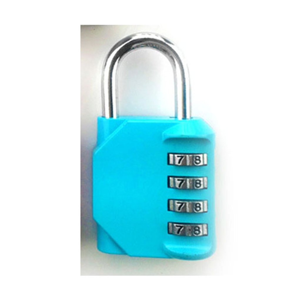 large size 4 digit Number Code Lock Resettable padlock Security Digital Combination Locks for Travel Suitcases Luggage: blue
