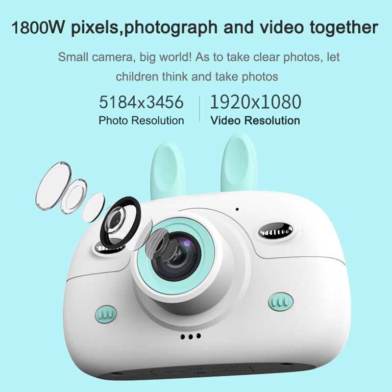 18MP Children Mini Camera HD 1080P Digital Video Photo Camera Front Rear Dual Cameras 2.4 inch IPS Screen Kids Camera Best