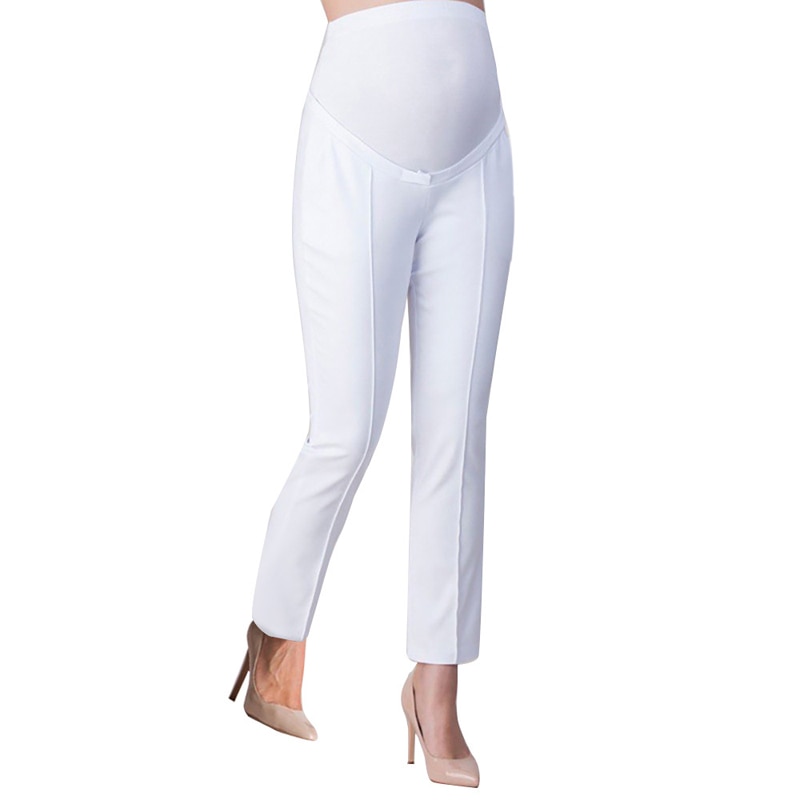 Elastiskt magskydd gravid leggings byxa fritidsbyxa pennbyxa graviditetskläder långbyxa med hög midja