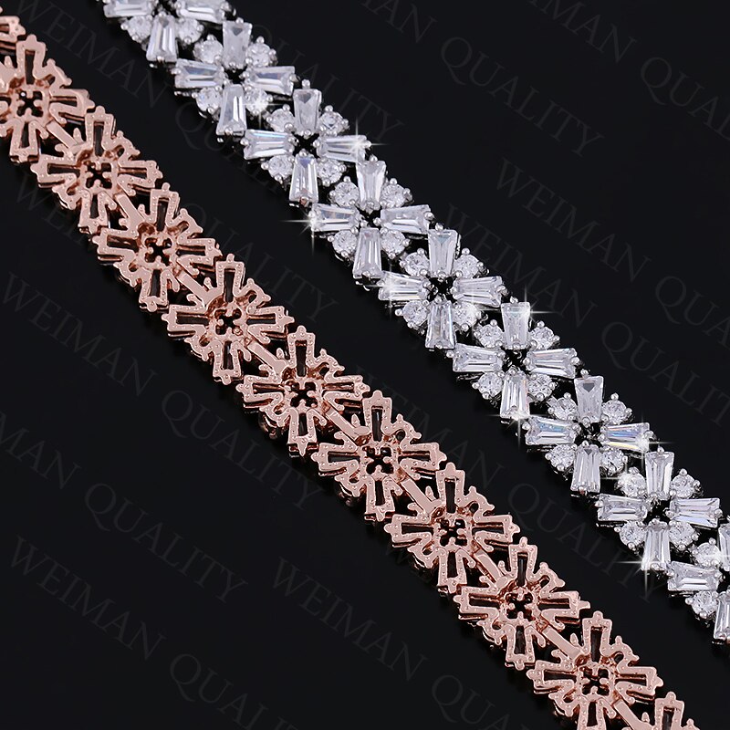 WEIMANJINGDIAN Luxury Cubic Zirconia Crystal CZ Tennis Bracelets for Women Bride or Bridesmaid
