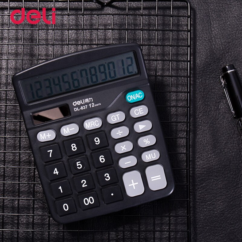 Deli cheap two power supply solar calculator for office table accounting school teach classic durable multifunctional calculator