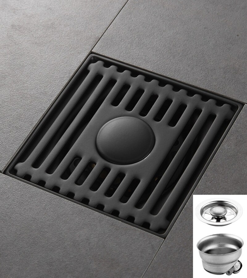 Desagüe de suelo de fila directa de gran desplazamiento, de acero inoxidable, antibloqueo y antiolor, para baño, balcón: stainless steel A