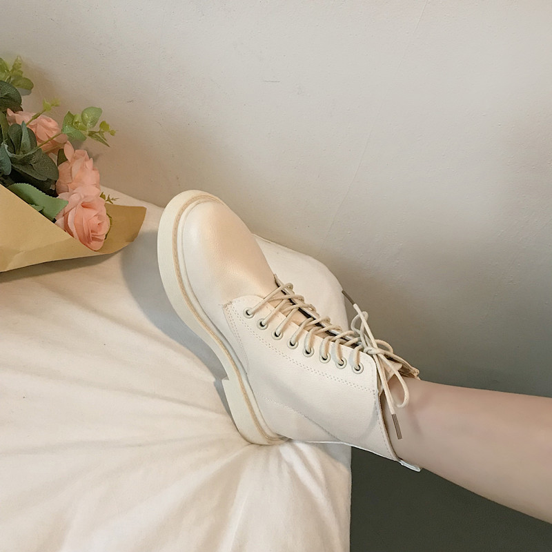 Retro Martin boots female British wind side zipper motorcycle boots casual short boots wild trend flat boots