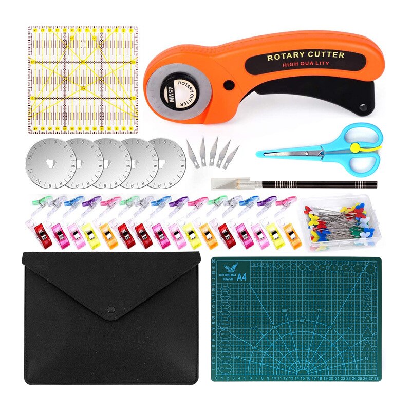 Rotary Cutter Set Blades Patchwork Ruler Cutting Mat Fabric Leather Craft Cloth Quilting DIY Leathercraft Sewing Tools: C