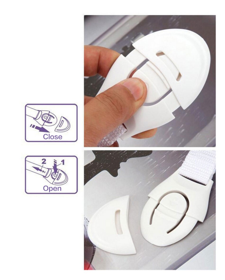 10 stk / lot plast børnesikring skuffe dørskab skab toilet sikkerhedslåse børns sikkerhed plastlåse til beskyttelse af børn