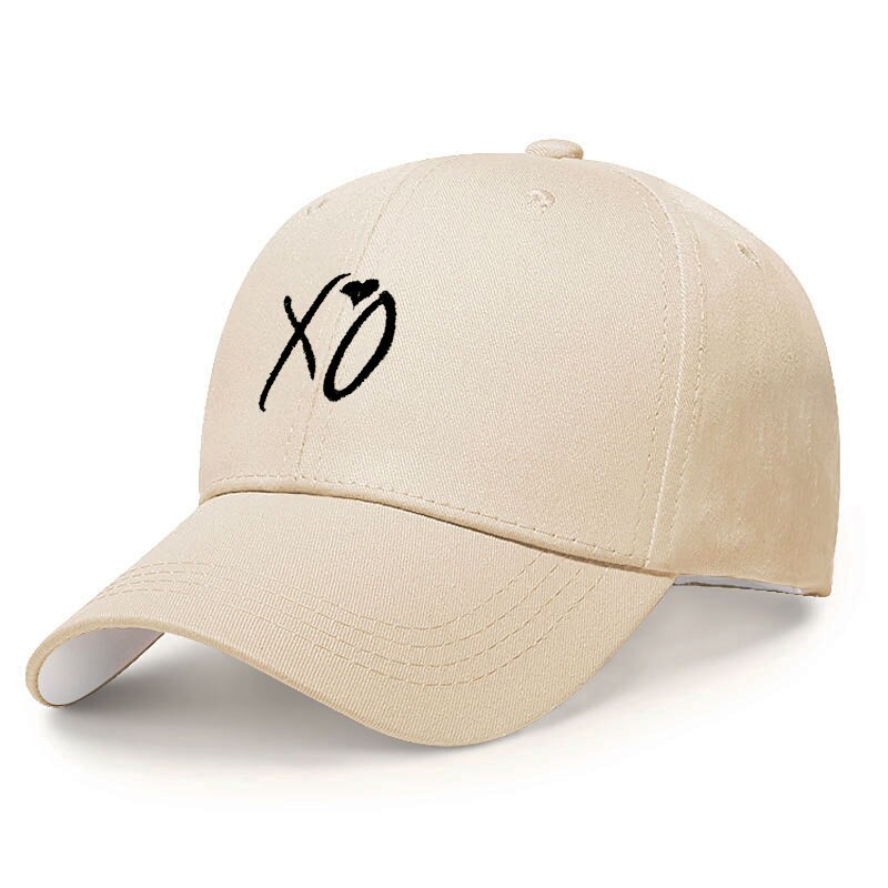 Gorros de béisbol con bordado para hombre y mujer, gorra de béisbol con bordado de XO, Snapback Weeknd para hombre y papá, gorra de skateboard de calle: Beige