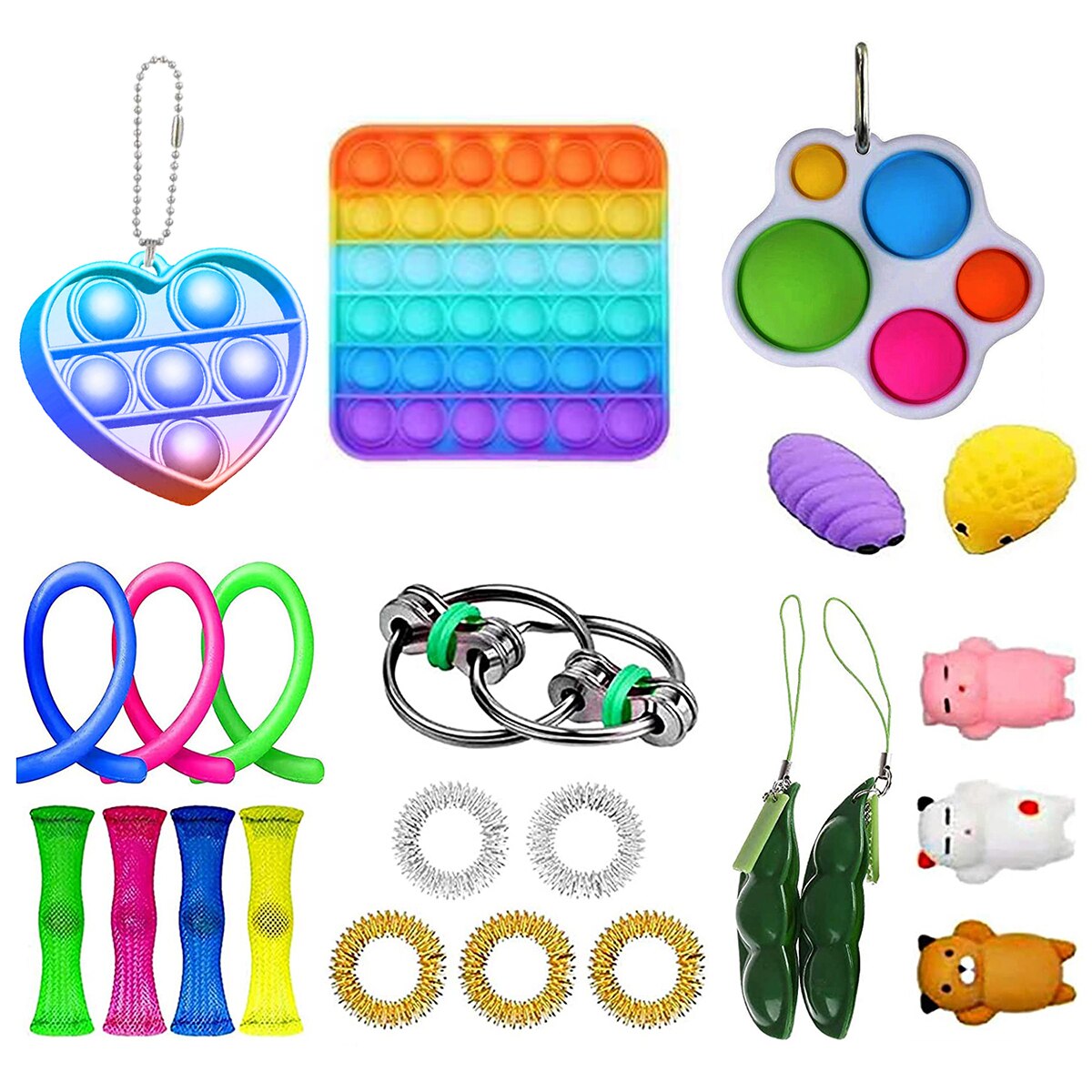 22 pacote de brinquedo sensorial fidget conjunto estresse autismo ansiedade alívio brinquedos para crianças adultos menina crianças sensoriais alívio do estresse brinquedos