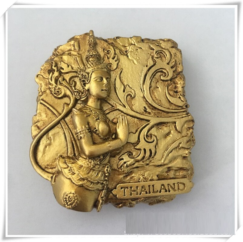 Mundo de recuerdo de imán de nevera Tailandia turística de oro Buda Phuket magnético Refrigerador imanes etiqueta de la decoración del hogar: Golden Buddha 2
