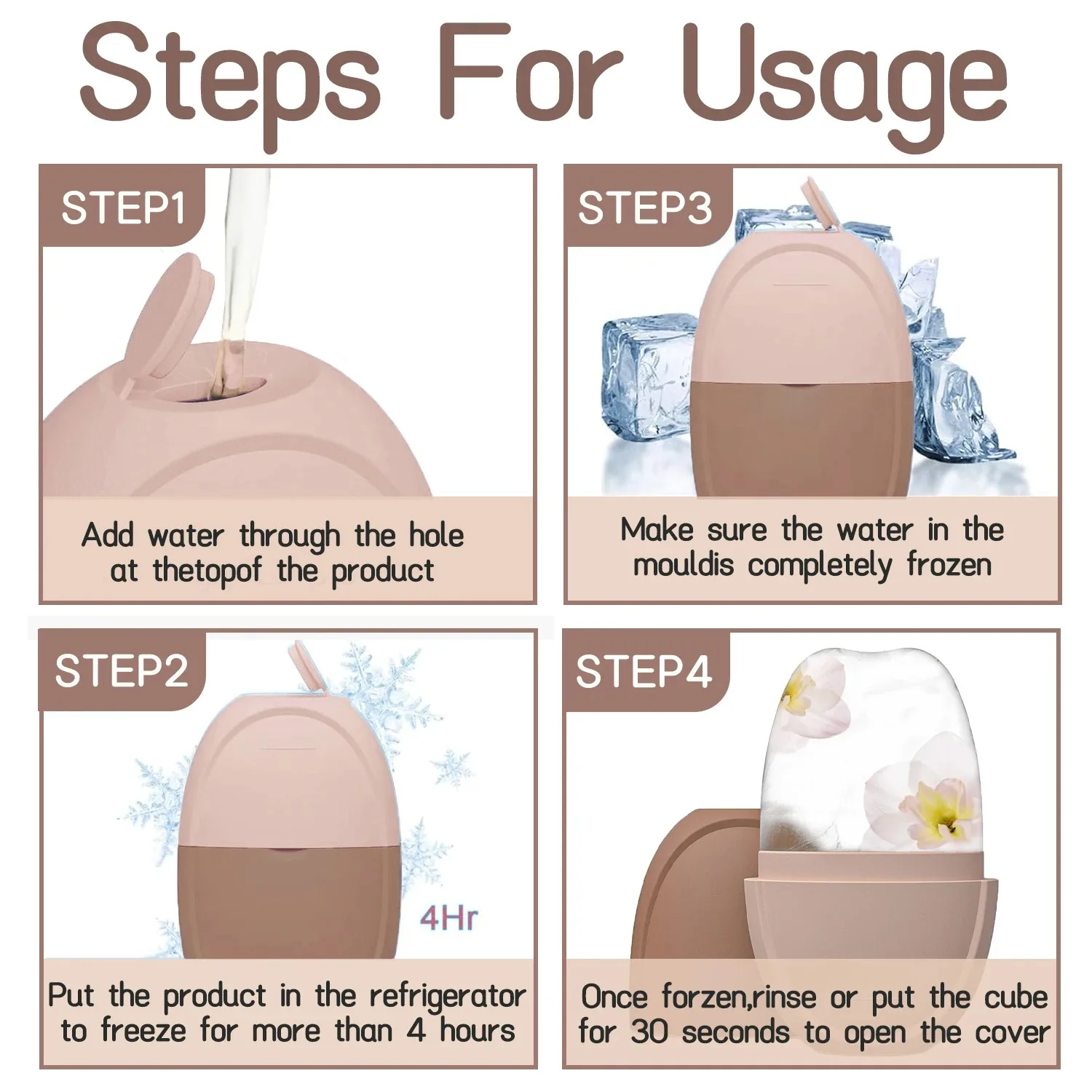 Siliconen Ijsroller Mal Mini Draagbaar Gezichtsreinigingstool Koud Kompres Rustgevende Massage Ijsdoos Duurzaam Huidverzorgingstool