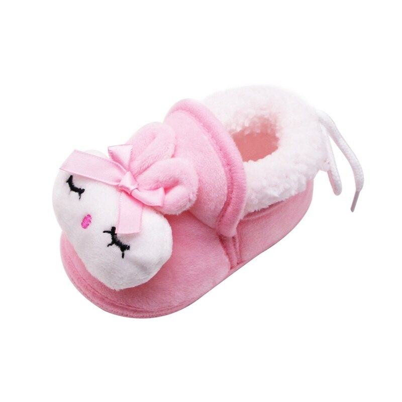 Winter Warm Baby Cartoon Rabbit Slipper Infant Warm Fleece Cotton Baby Shoes For Boys Girls: P2 / 7-12 Months