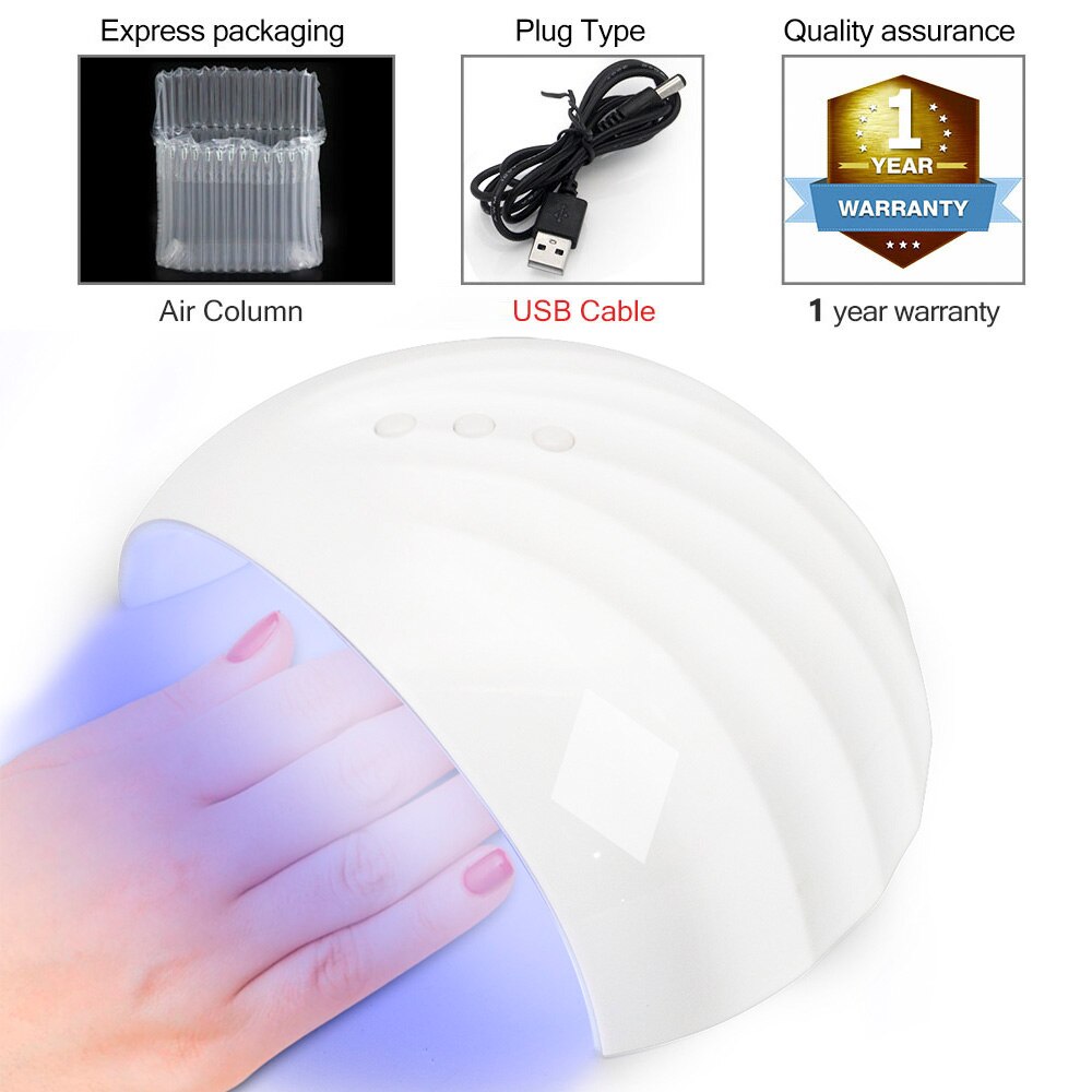 LKE 36W lámpara de secado de uñas UV LED para Gel barniz uñas Gel pulido 60S/99S/120S lámpara de sincronización secador de uñas para secado herramienta de Arte de uñas: USB1