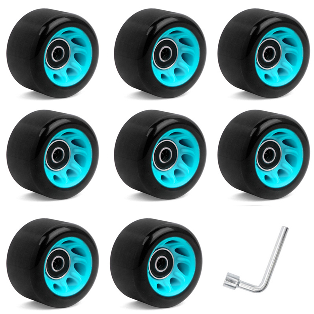 8Pcs 82A/90A/92A/95A Roller Skate Wheels For Double-Row Roller Skates Quad Skateboard Roller Skate Wheels Accessories: WHITE
