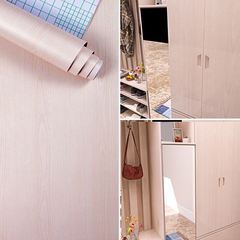Zelfklevende Waterdicht Behang Simulatie Houtnerf Meubels Vernieuwing Stickers Slaapkamer Woonkamer Achtergrond Behang