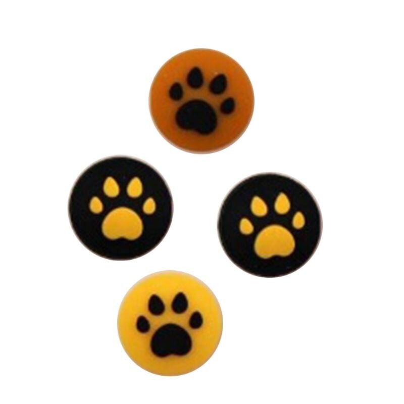 4 Uds Cute Cartoon Cat Paw Joystick silicona pulgar Grips cubierta para Nintendo Switch/Lite juego controlador accesorios tapa de balancín Kit: 6