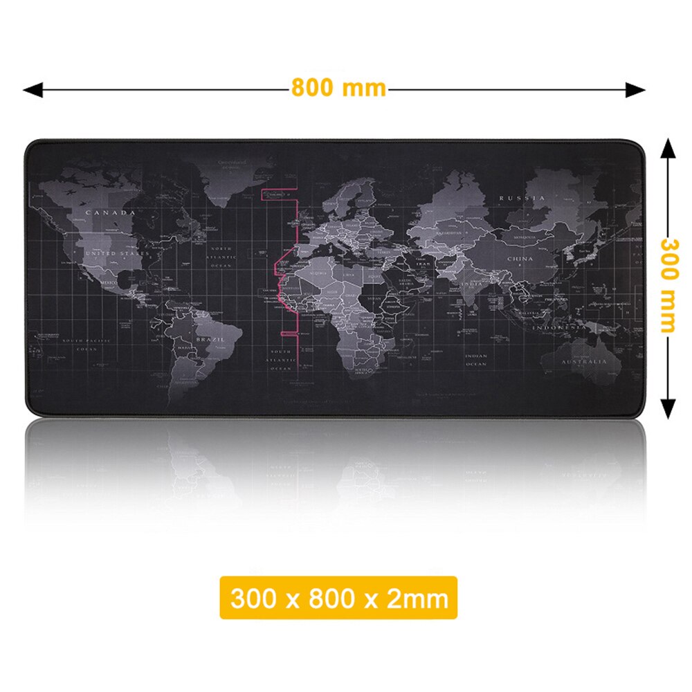 1PC Extra Large Anti-slip Rubber Desktop Keyboard Mice Mat Gaming Mouse Pad Old World Map Locking Edge Mousepad: 800x300x2mm