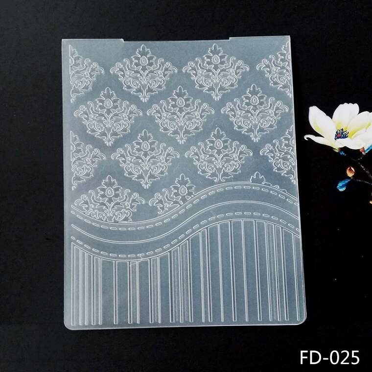 Carpeta de plástico para manualidades, troqueles de corte de papel en relieve transparente con estilo: FD-025