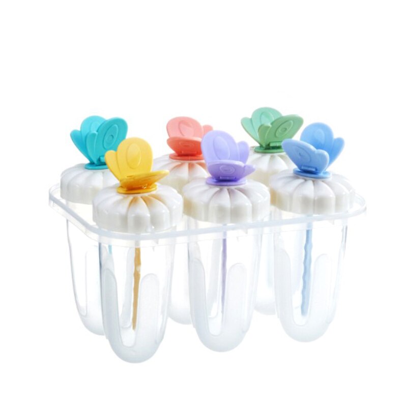 6 Hole Reusable Ice Cream Mould Homemade Popsicle Molds Plastic Ice Mold Popsicle Rocket Popsicle Mold With Handle Kitchen Tools: 02 6-holes