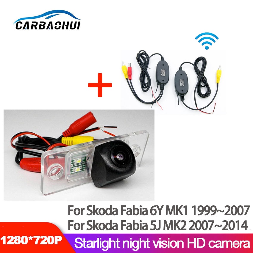 Car wireless Reversing Back Up Camera For Skoda Fabia 6Y MK1 1999~2007 For Skoda Fabia 5J MK2 2007 HD Night Vision