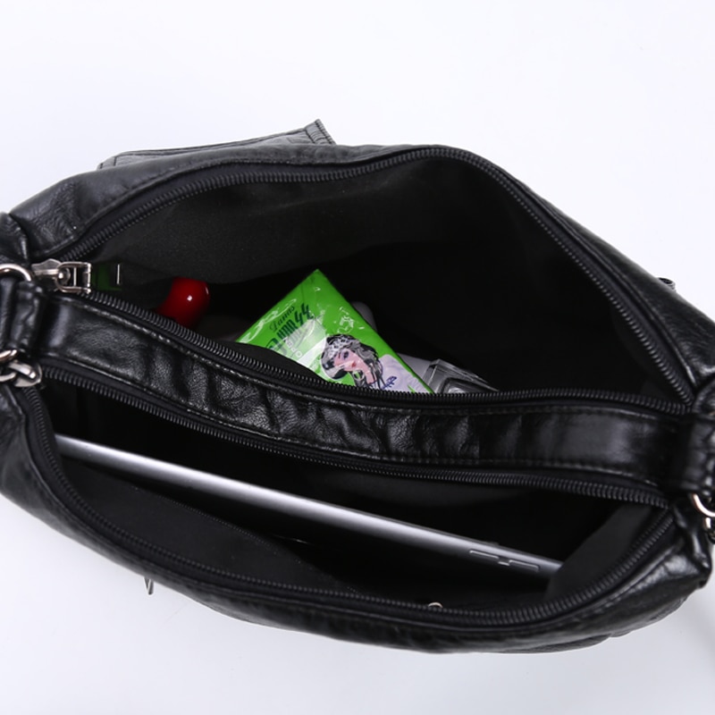 Annmouler-sac à bandoulière en cuir Pu pour femmes, sac à épaule noir doux, pochettes, sacoche pour dames, bourse pour dames, décontracté