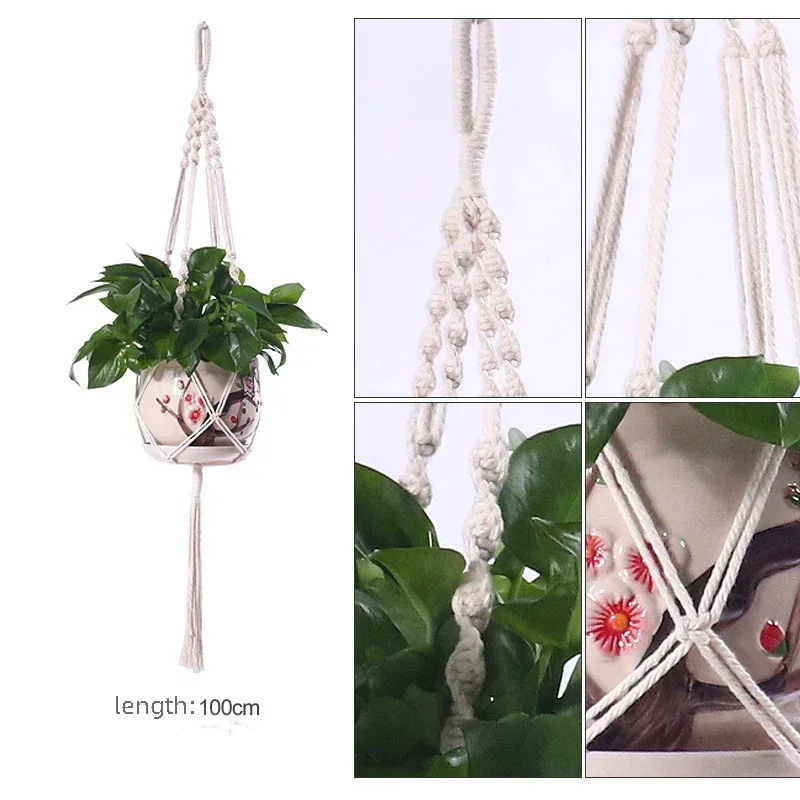 Support fait main pour pots de fleurs, jardinière de jardin de cour, pot de panier, trépied pour vases, décoration d'intérieur: Orange
