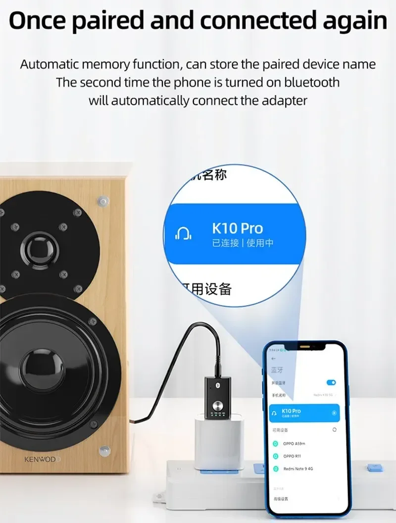4-in-1 Bluetooth 5.1 audio-ontvanger zender stereo USB dongle 3,5 mm 3,5 AUX RCA draadloze adapter voor carkit TV PC hoofdtelefoon