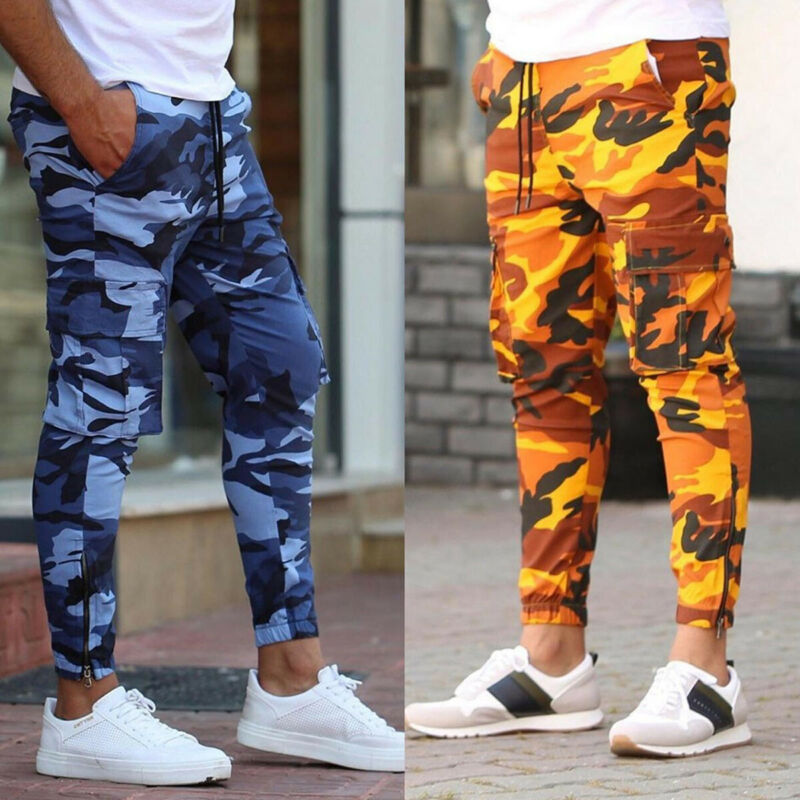 Herr dagliga casual kamouflage byxor herr elastiska bekväma byxor herr camo harem byxor sport joggare byxa hane