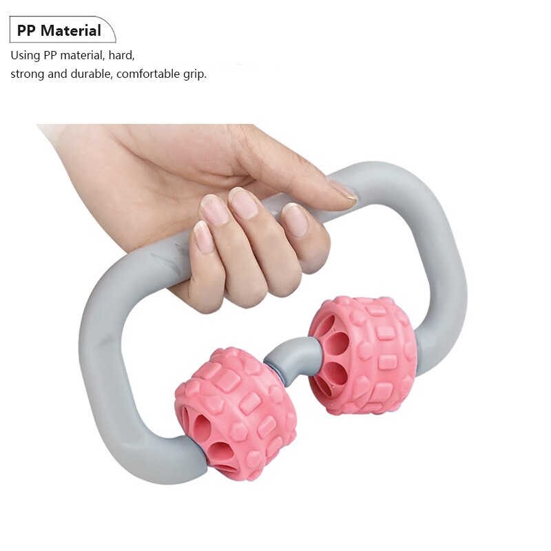 Trigger Point Massage Roller for Arm Leg Neck Muscle Tissue for Fitness Gym Yoga Pilates Sports 2 Wheel bodybuilding Relax