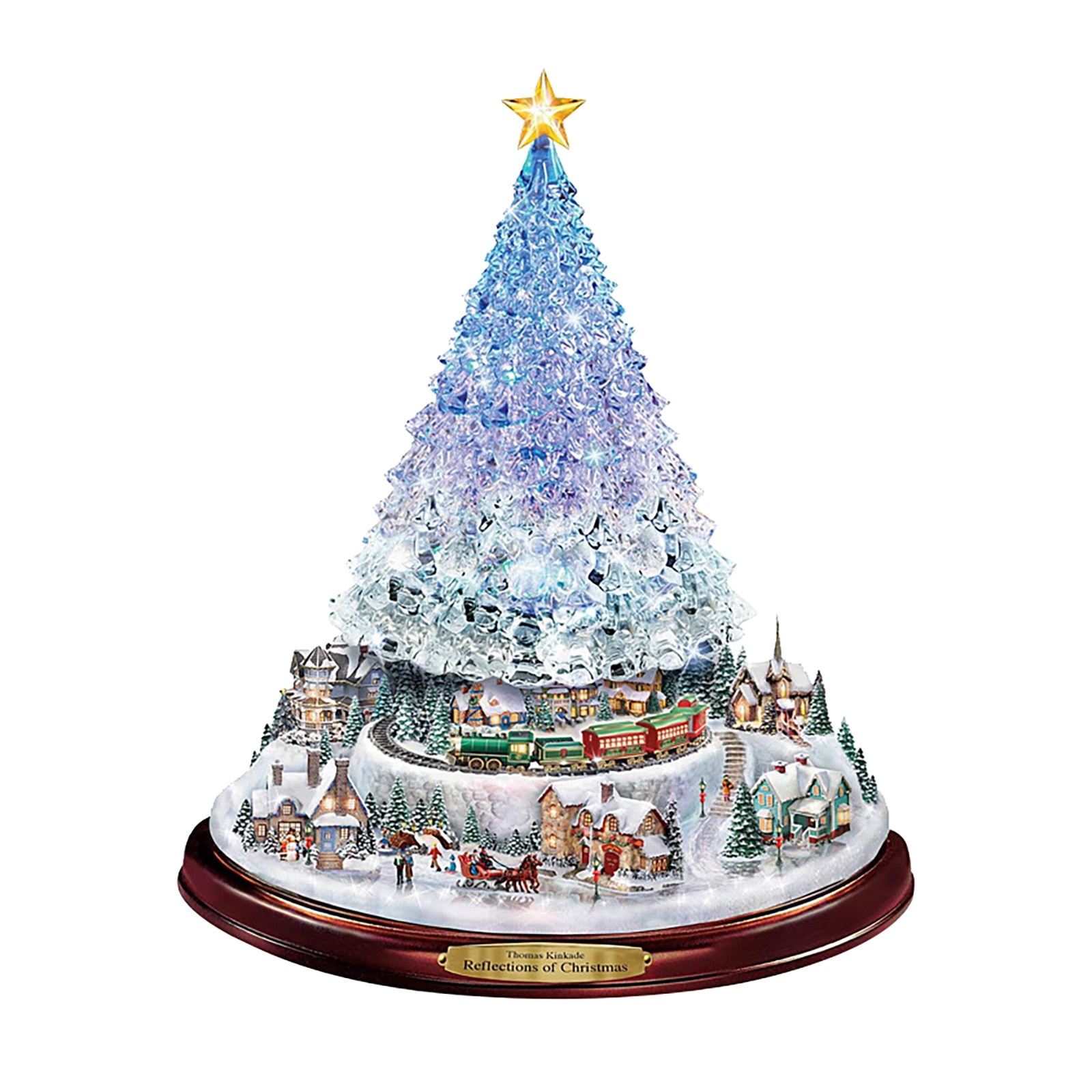 25# Christmas Tree Rotating Sculpture Train Decorations Paste Window Paste Stickers Pegatinas Paredes Christmas Decorations Home: A