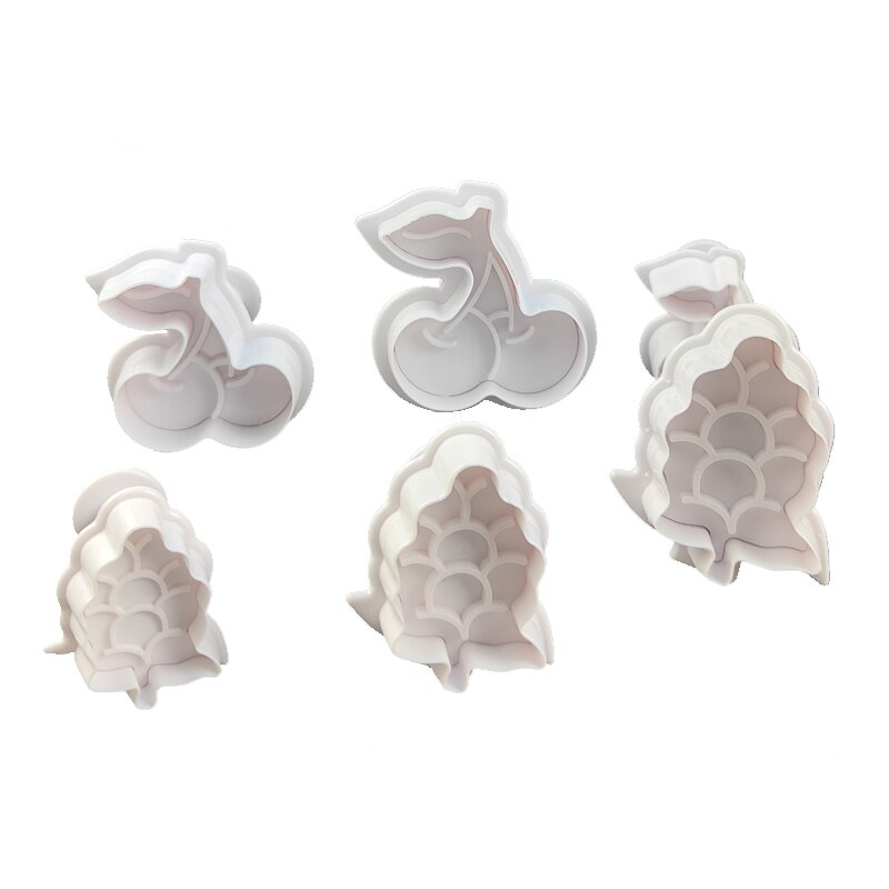 3 Stuks Fruit Cakevorm Figuur Cherry Druif Fondant Chocolade Cookie Cutter Mallen Keuken Koekjes Bakken Decorating Tool Supply