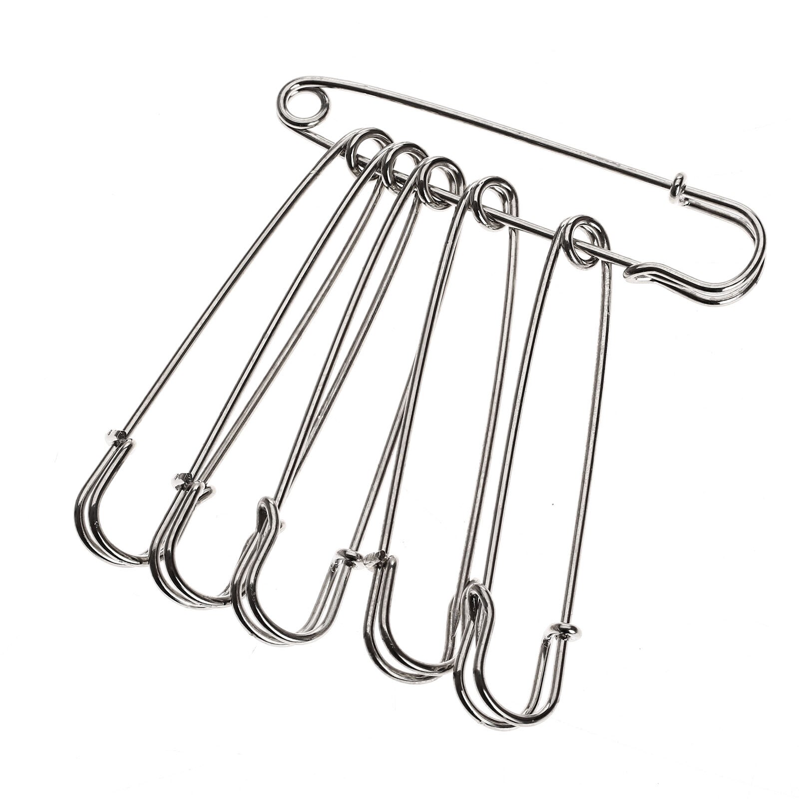 10Pcs Steel Safety Pin Large Safety Pins Brooch for Making Wedding Bouquet Brooch DIY Decoration Handmade Sewing Craft Tools: 75x17mm