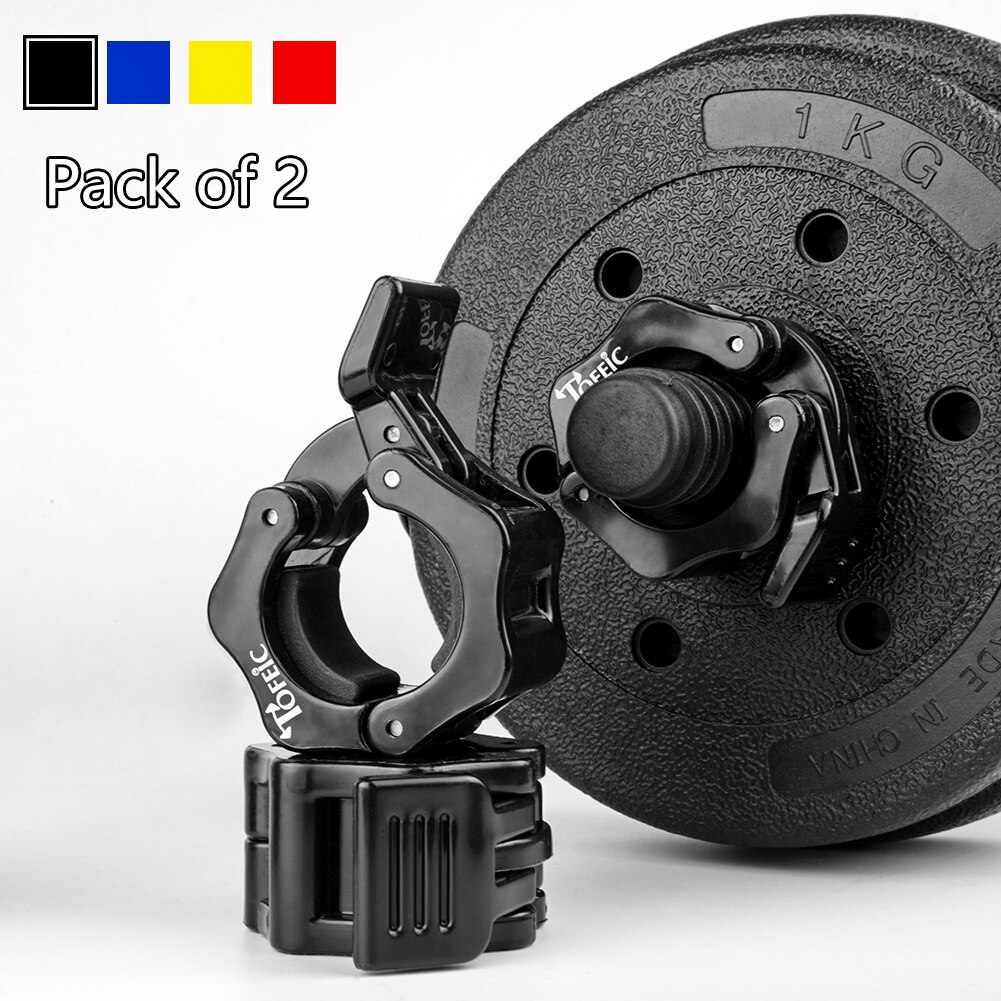 1 par de mancuernas Spinlock, Collar, abrazadera de bloqueo, Clips de mancuerna, barra de levantamiento de pesas, mancuerna de gimnasio, Fitness, construcción corporal: Black / 28mm