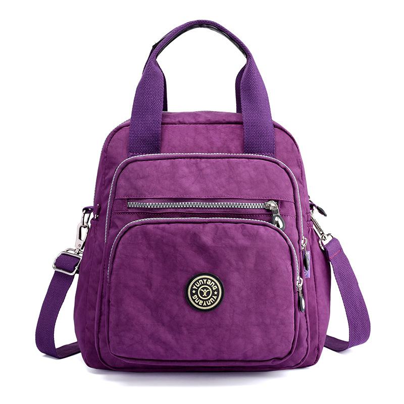 Mochila impermeável para mulheres, Mochila Laptop Lazer, Mochilas escolares multifuncionais, Nova moda: ameixa