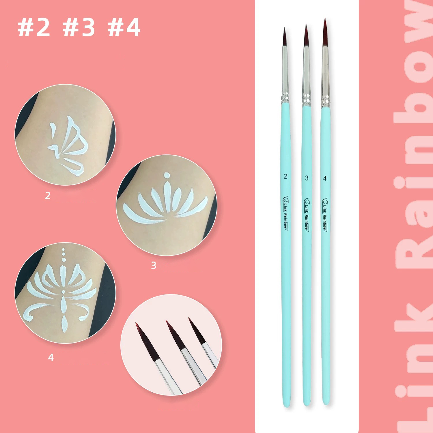 Pędzle robić malowania twarzy zestaw narzędzi robić malowania twarzy dla dzieci pędzle robić malowania ciała: jasnozielony