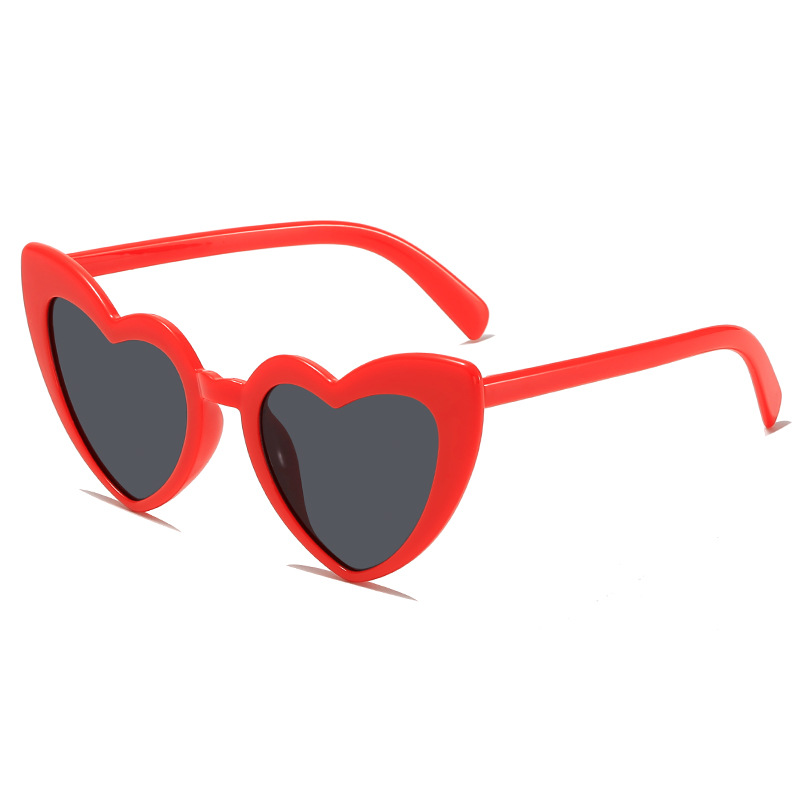 Lunettes de soleil en forme de cœur pour enterrement de vie de jeune fille, décor de mariage, réception nuptiale, fournitures de poule, lunettes pour future mariée et demoiselle d'honneur: Rouge / Vert foncé