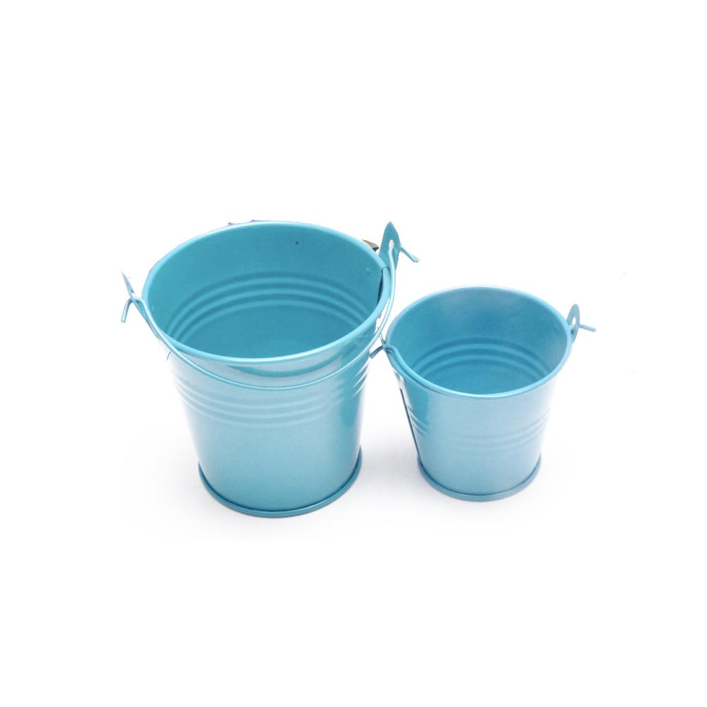 Lille jerntønde blik mini badekar dekorativ fustager anti-deform lys farve holdbar mini dekorative forsyninger 6* 4*5.5cm: E