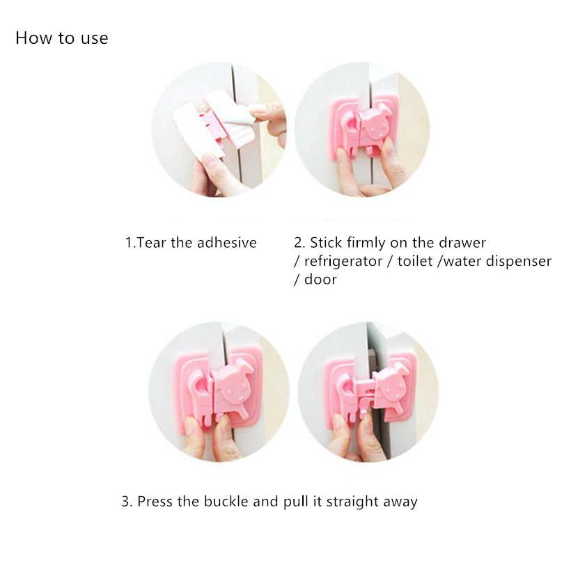 Verrou d&#39;armoire de sécurité pour bébé, en forme de dessin animé, soins pour bébé, produits pour serrure de porte de réfrigérateur