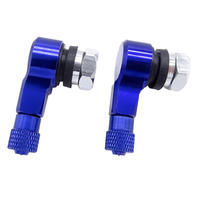 1 para uniwersalny 90 stopni 11.3mm zmodyfikowane motocyklowe nakładki na wentyl Moto ATV skuter opon zawór pnie akcesoria: Niebieski