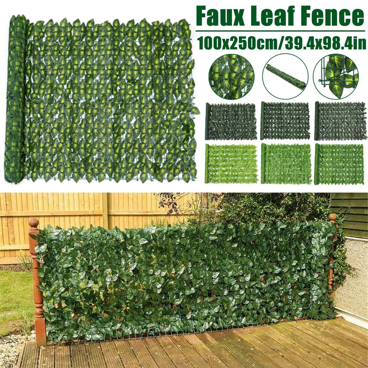 Artificial Leaf Garden Fence Screening Roll UV Fade Protected Privacy Artificial Fence Wall Landscaping Ivy Garden Fence Panel