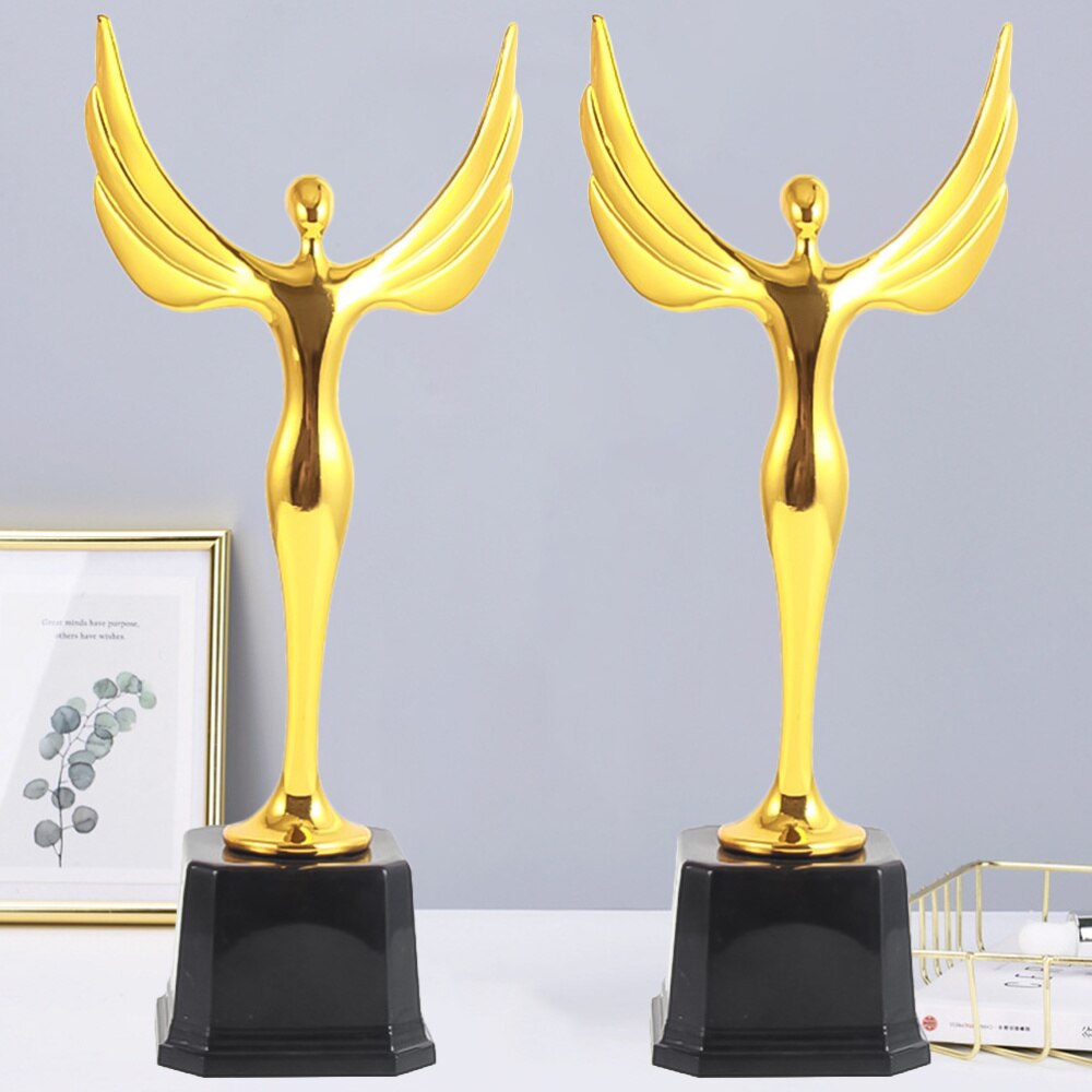 1 pieza de trofeo, premio de Logro, premio de Ángel dorado, Premio masculino para la empresa escolar (dorado)