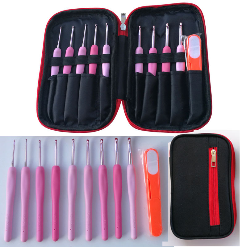 Crochet Hook Set With Case Knitting Needles Arts Craft Scissors Sewing Tools Set Knit DIY Needle Hook For KnittingTool Case pack: style 9
