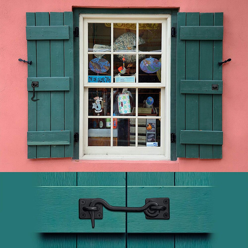 Amerykańska stodoła drzwi przesuwne blokady hak ze stali nierdzewnej drzwi zatrzaski śrubin Czarny dla drewna drzwi domu