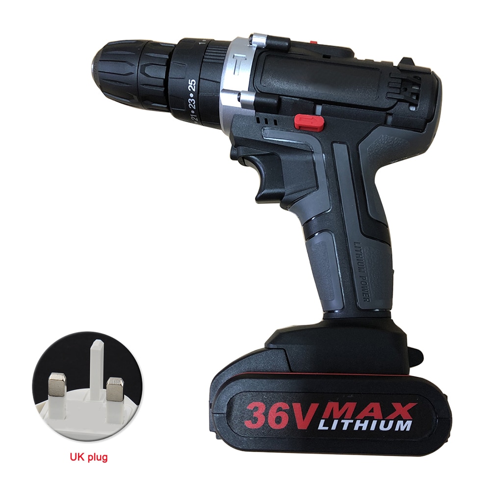 3in1 Brushless Power Tools Rechargeable 25 Torque Battery Powered Cordless Drill 36V Multifunction 2 Speed Handheld Ergonomic