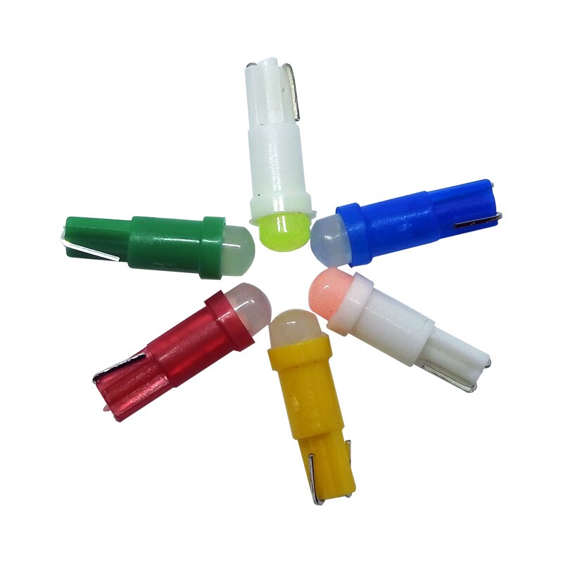 10 Pcs T5 Led Auto Dashboard Licht Instrument Automobiel Deur Wedge Gauge Leeslamp Lamp 12V Cob Smd Auto styling